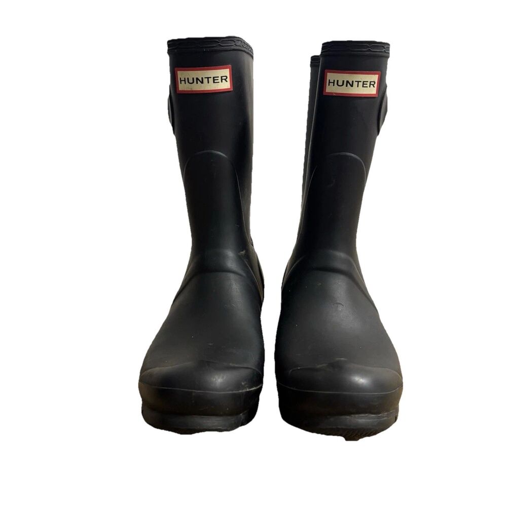 Hunter Original Short Boot Women’s 7 Black Mid Calf Rain Waterproof Outdoor